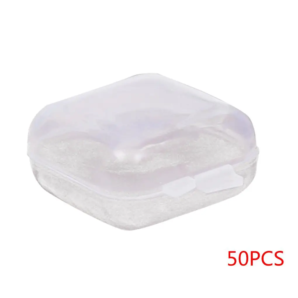 

50Pcs Small Boxes Square Transparent Plastic Jewelry Storage Case Finishing Container Packaging Storage Box For Earrings Rings
