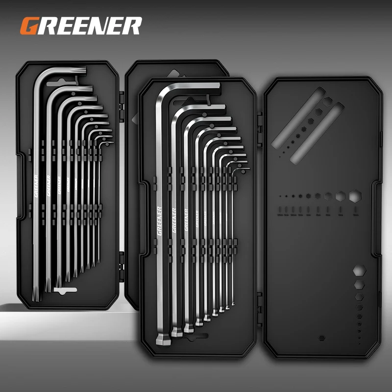 Набор гаечных ключей GREENER шестигранных набор отверток в комбинированной