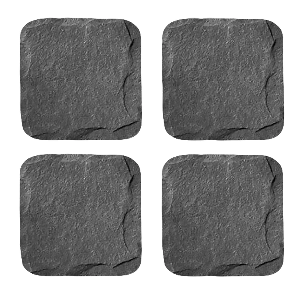 

4Pcs Vintage Tea-Cup Cushions Black Coasters for Kitchen Home Decor (Black)