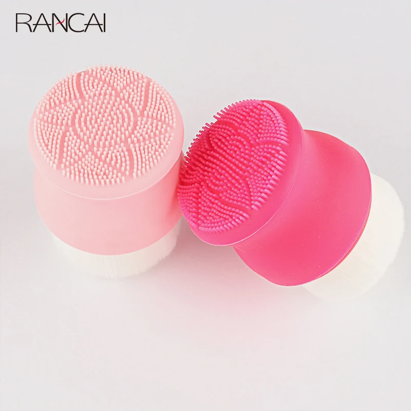 

RANCAI 1PCS Pore Exfoliating Skin Care Face Cleaner Skin Massage Wash Beauty Gel Brush Silicone Facial Cleansing Brushes