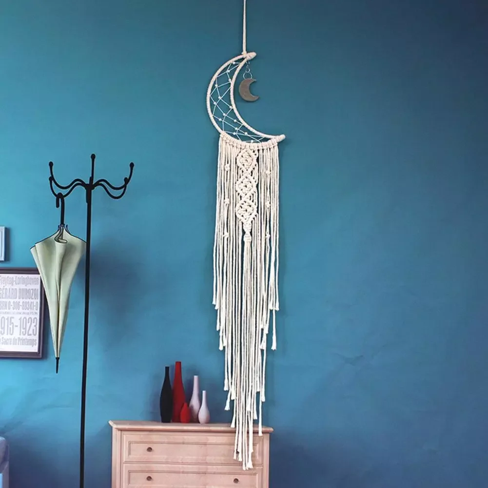 

Dream Catcher Tapestry 1 Set Fashion with Light Lightweight Moon/Star Macrame Woven Wall Hanging Dream Catcher for Nursery