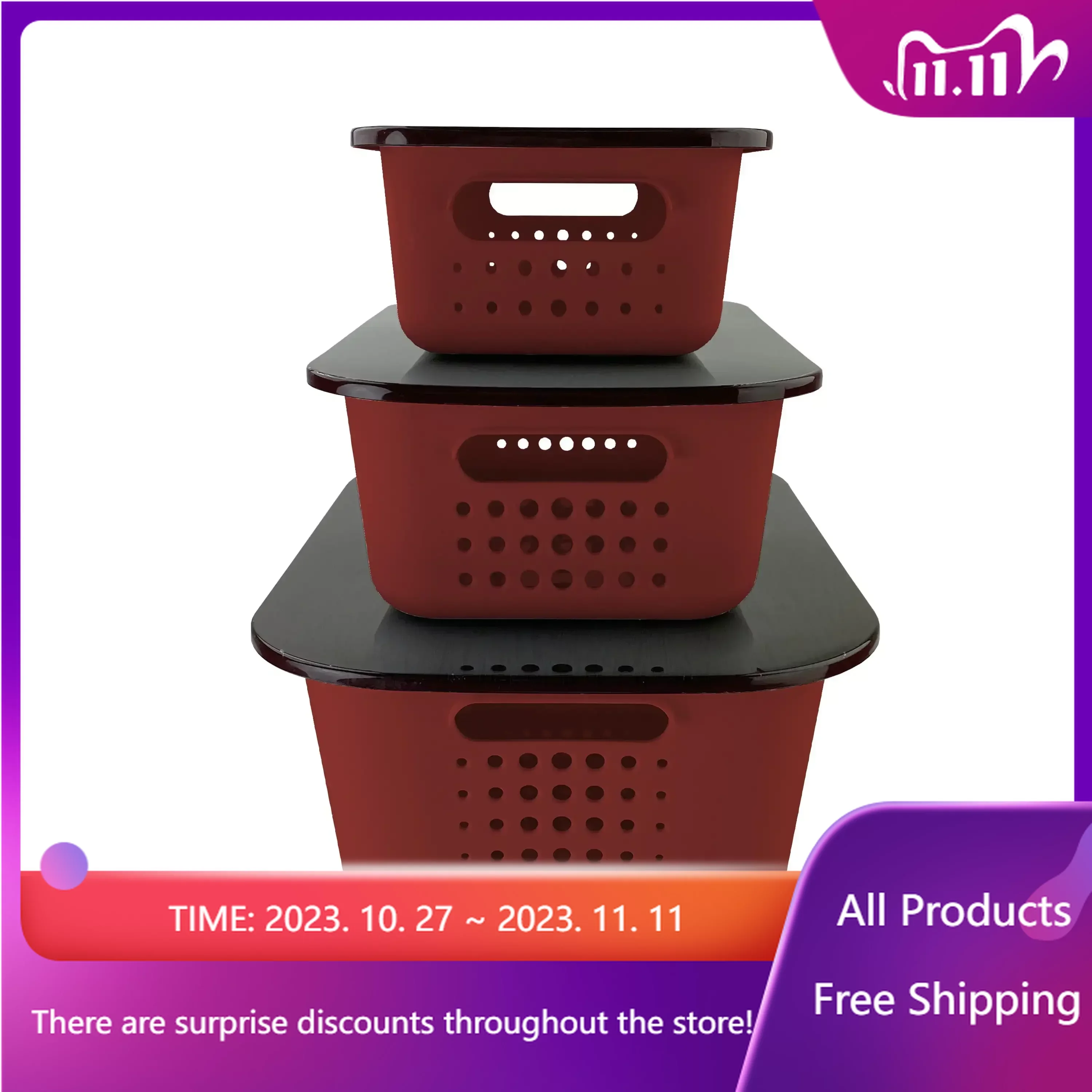 

3-Piece Plastic Storage Containers with Lids - Rust Fast Transportation