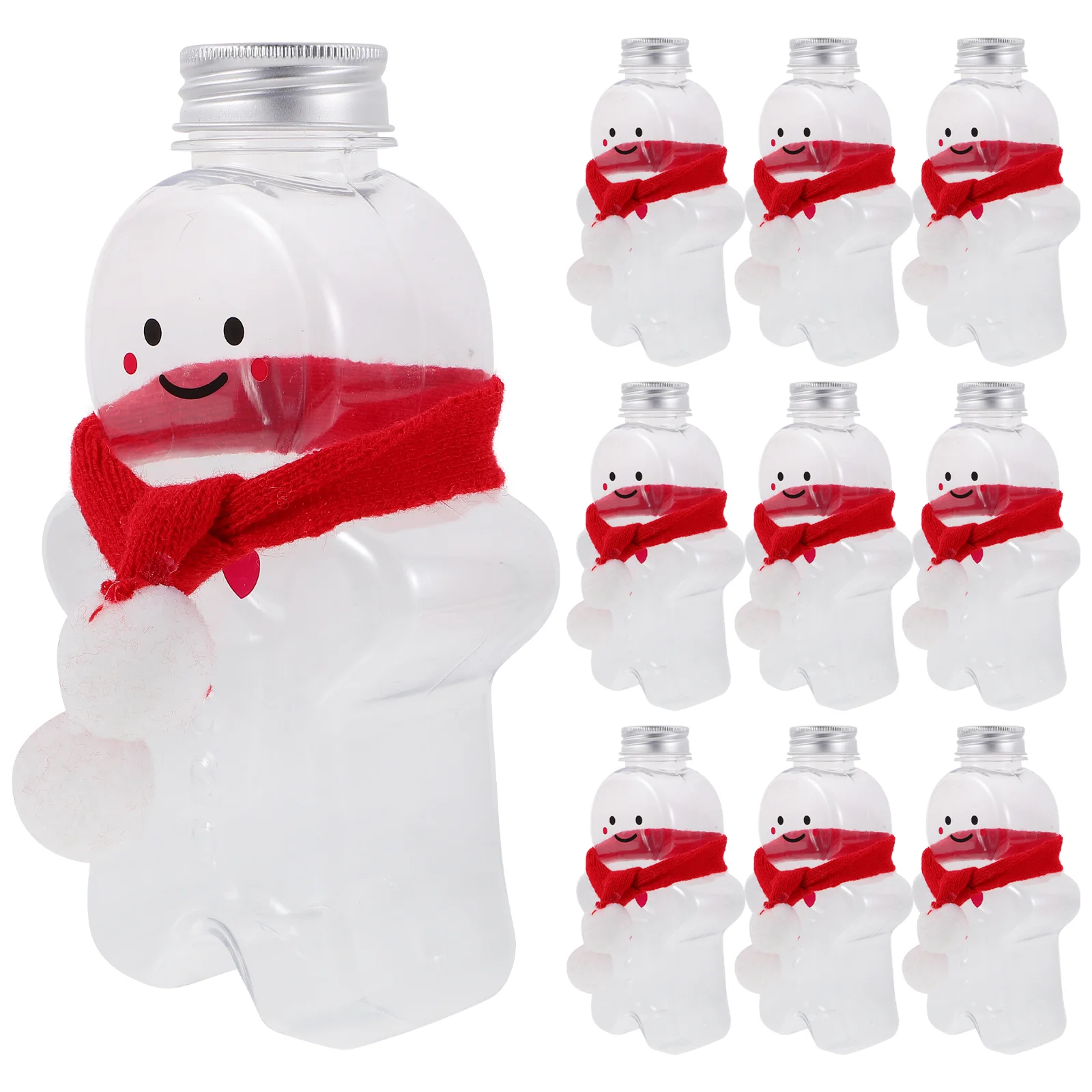 

10 Sets Special Bottle Small Juice Plastic Bottles Outdoor Empty Drinks Water Party The Pet Milk Caps Clear