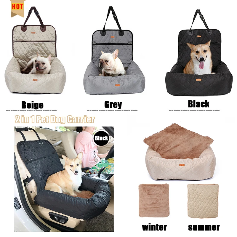 

Pet Car Carrier Bed Dog Accessories Dog Car Seat Bed Car Accessories Travel Dog Car Seat for Dogs Front/Back Seat Indoor/Car Use
