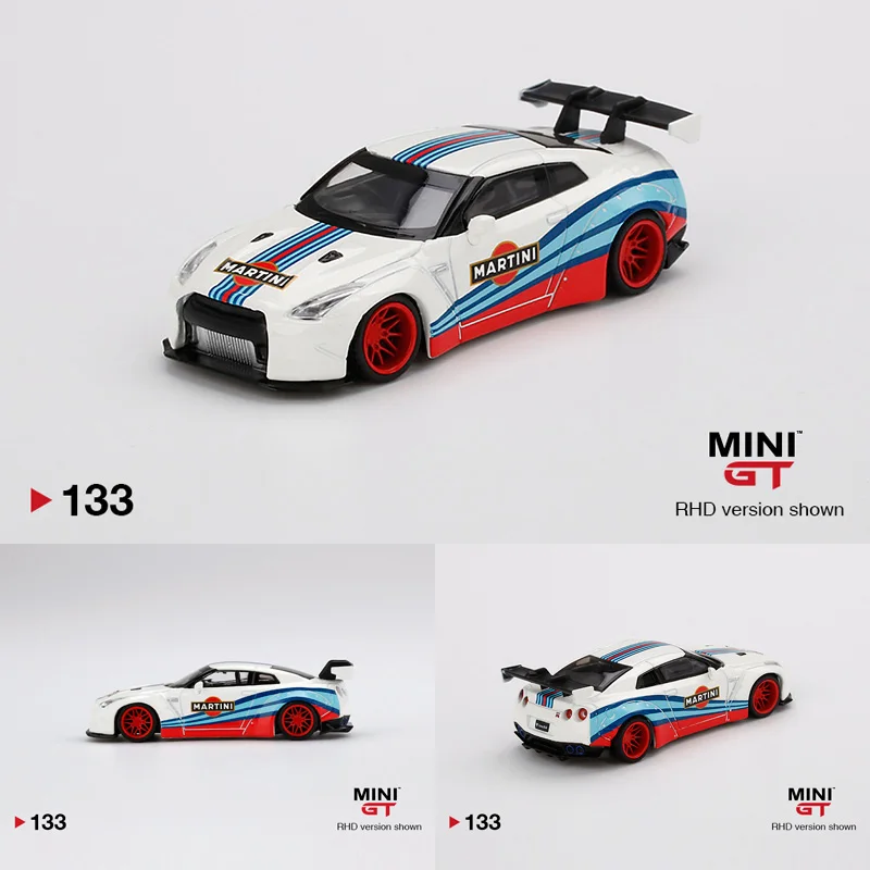 

MINI GT LB Wide Body Version 1:64 Nissan R35 GT-R MARTINI Alloy Car Model Collection Ornament Gift Toy