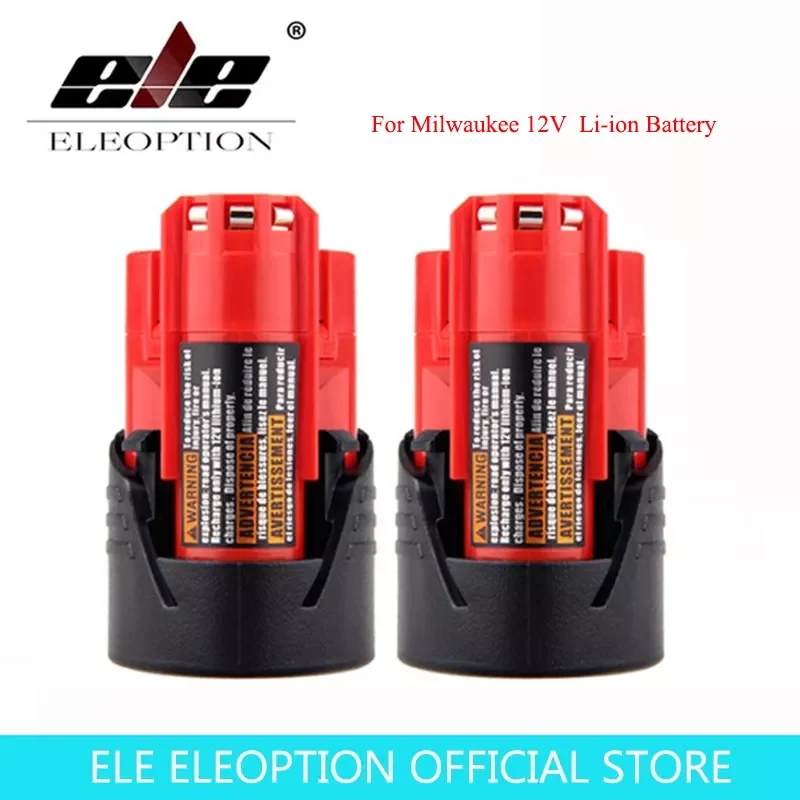 

2023New 12V 9000m/6000mAh/3000mAh Li-ion Battery for Milwaukee M12 48-11-2401, 48-11-2402, 48-11-2420, 48-11-2430 48-11-2440 48-