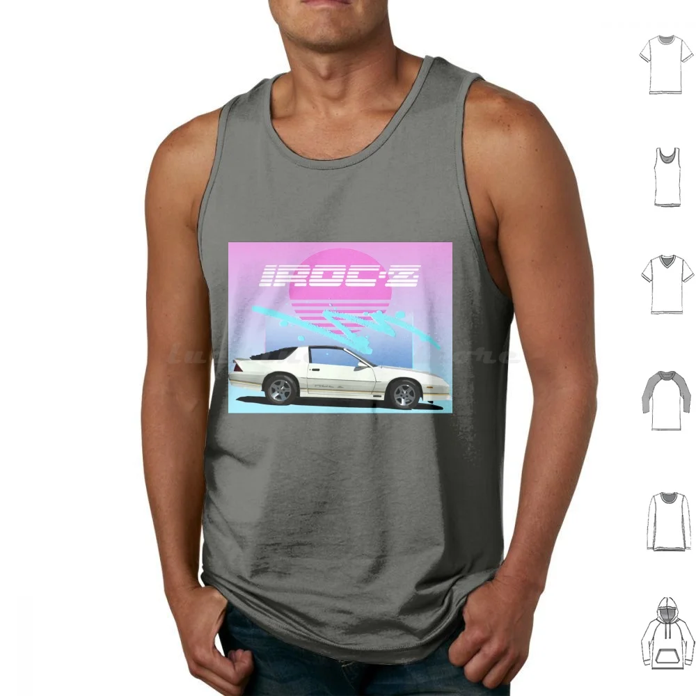 

Vaporwave Iroc Z Tank Tops Print Cotton Z 28 Vintage Classic Z28 Synthwave Camaro Car 80S Chevy Outrun Retro Vaporwave