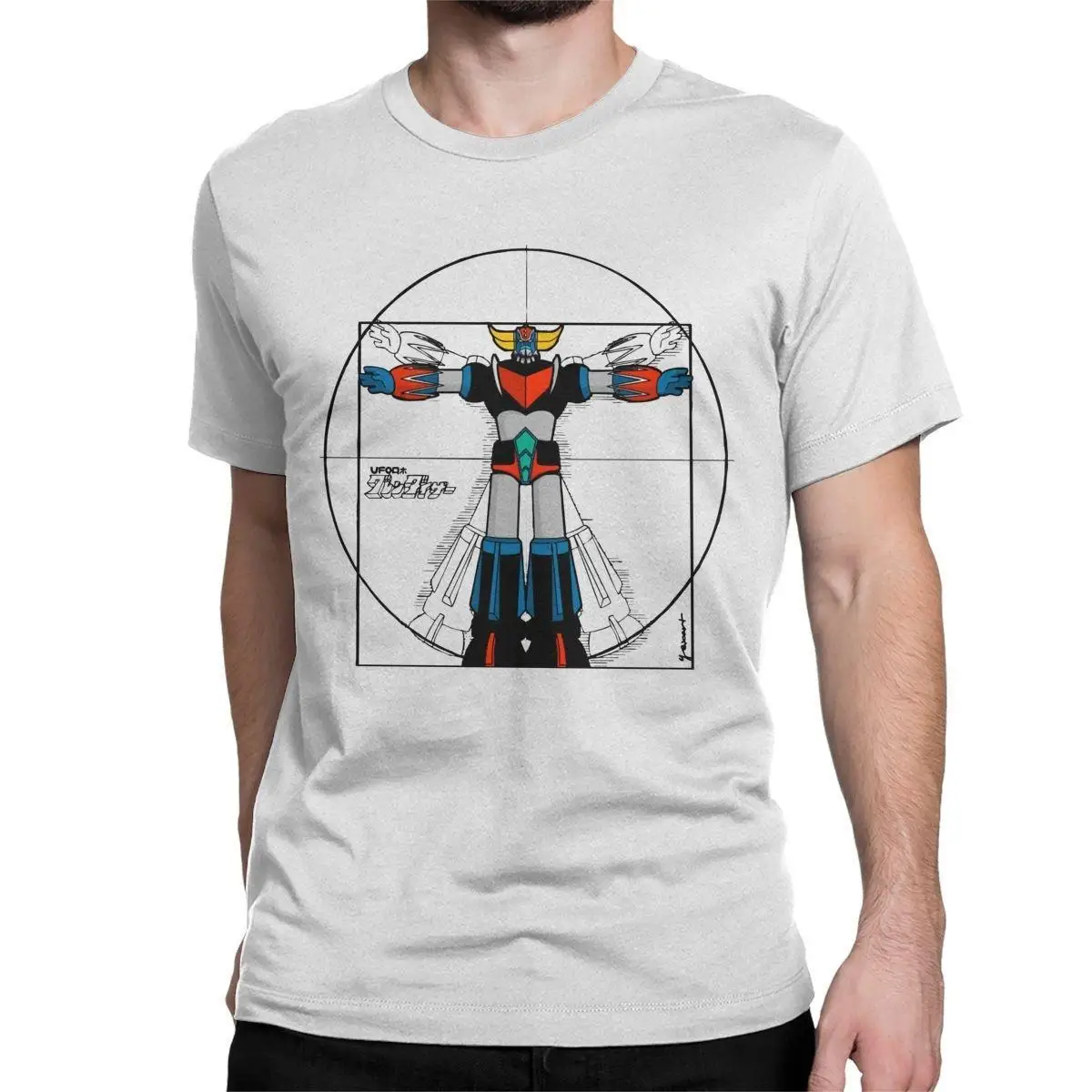 Men 192 Vitru Grendizer T Shirts UFO Robot Goldrake 100% Cotton Clothes Casual Short Sleeve Crewneck Tee Shirt Big Size T-Shirt