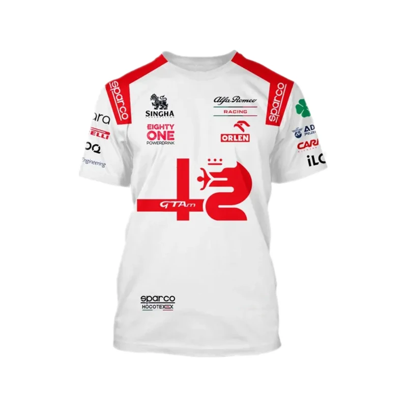 

2022 New F1 Shirts Alfa Romeo Team Shirts Formula One Team Uniforms Motorcycle Riding Uniforms Short Sleeves Fan Party T Shirts