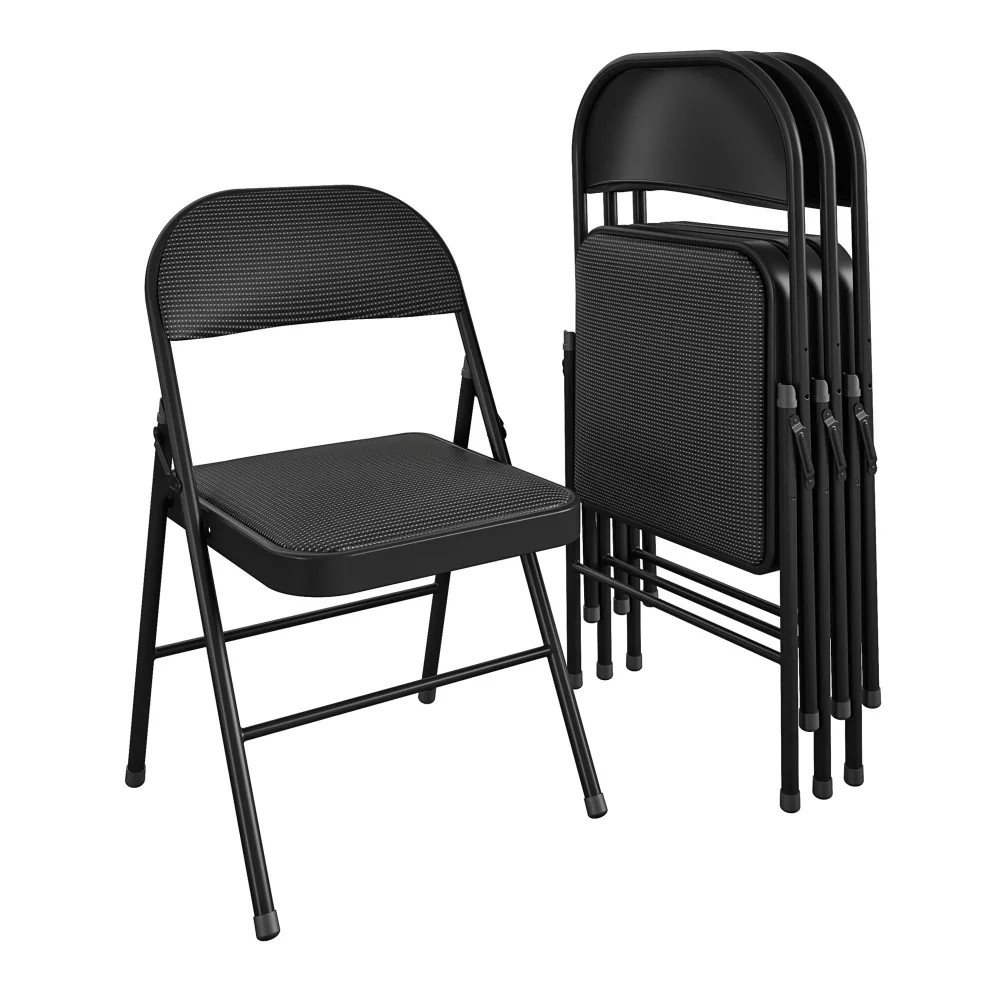 

Fabric Padded Folding Chair, Black, 4 Count