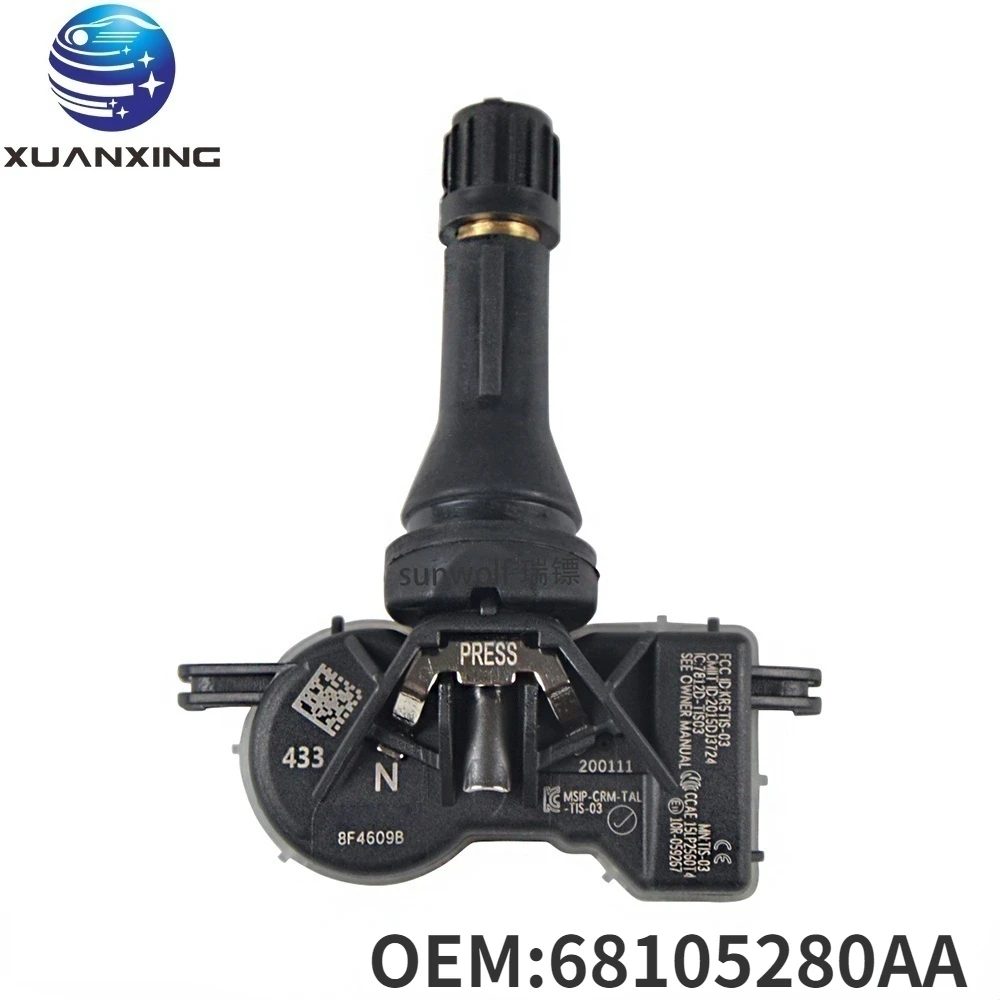68105280AA TPMS датчик давления в шинах Система мониторинга 433 МГц высокое качество для Dodge Дротика Jeep Chrysle 3.6L