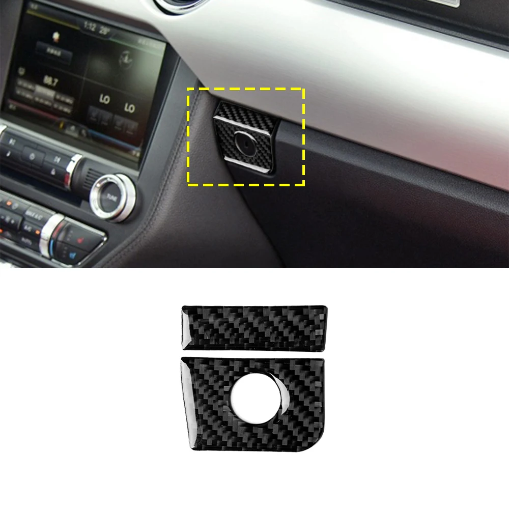 

Storage Box Panel Cover Trim Sticker Decal for Ford Mustang 2015 2016 2017 2018 2019 2020 Car Interior Accessories Carbon Fiber
