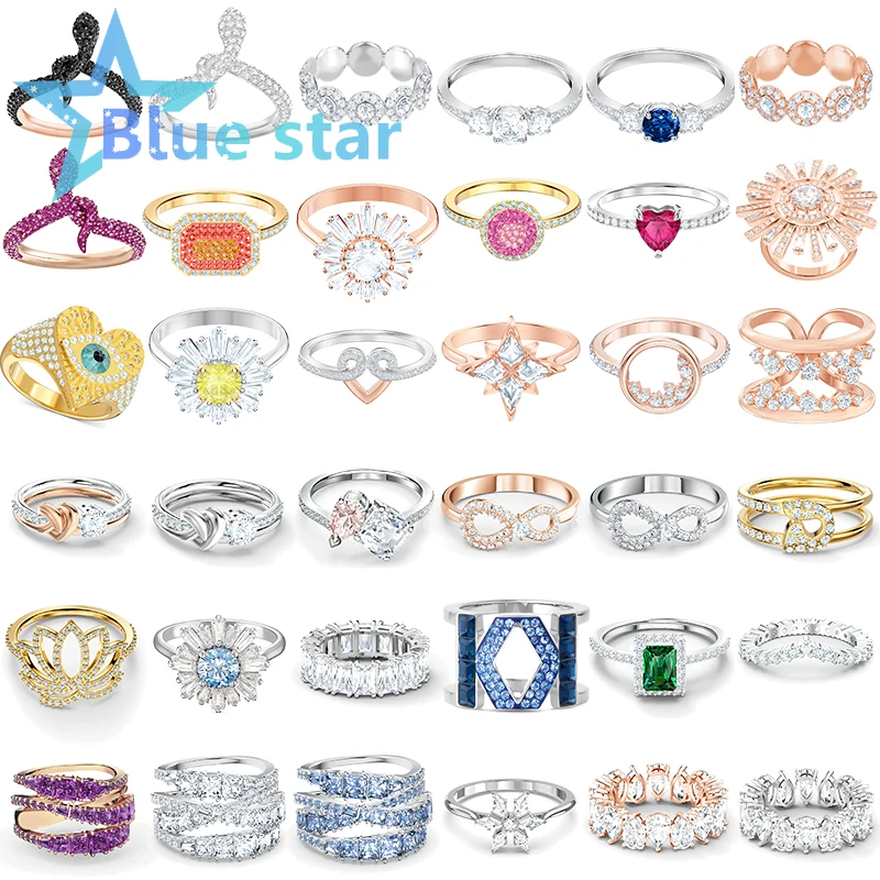 Рождественские подарки на Новый год Swa 2022 Модные женские кольца из австрийской