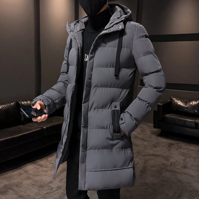 2022 Brand Clothing Men Winter Parka Long Section 3 Colors New Warm Thicken Jacket Outwear Windproof Coat Hooded Plus Size S-4XL