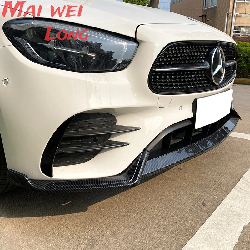 Фото Amortecedor dianteiro Lip Preto Brilhante Ou Spoiler De Fibra De Carbono, комплект кузова для Mercedes Benz E-Class W213 S213 2020-202 №2
