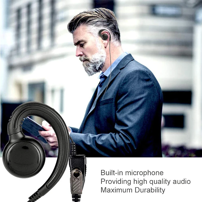 2 Pin Walkie Talkie Earpiece Headset with PTT Mic Compatible with Motorola CP200D CLS1110 CLS1410 CLS1450 CP450LS GP300 GP308