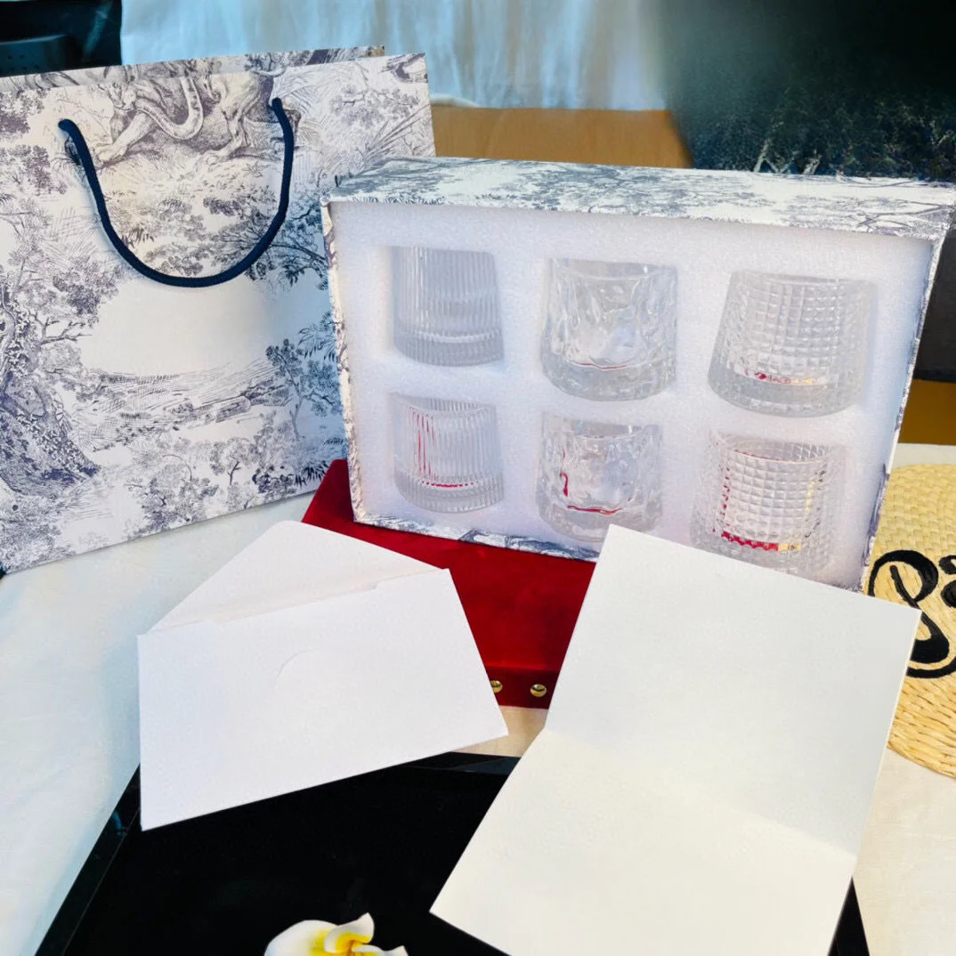 

D Handpainted Crystal Glass Whisky Cup Set with Light Luxury and High Appearance, High-end Wine Set, New Glass As A Gift