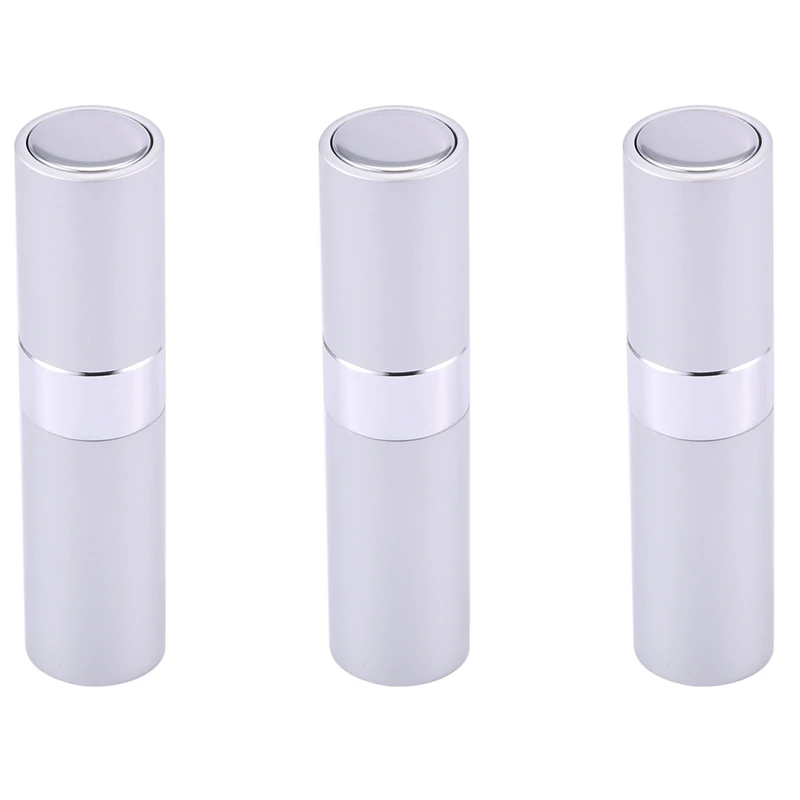 

3X 8 Ml Portable Travel Mini Bottle Refillable Empty Perfume Atomizer - Silver