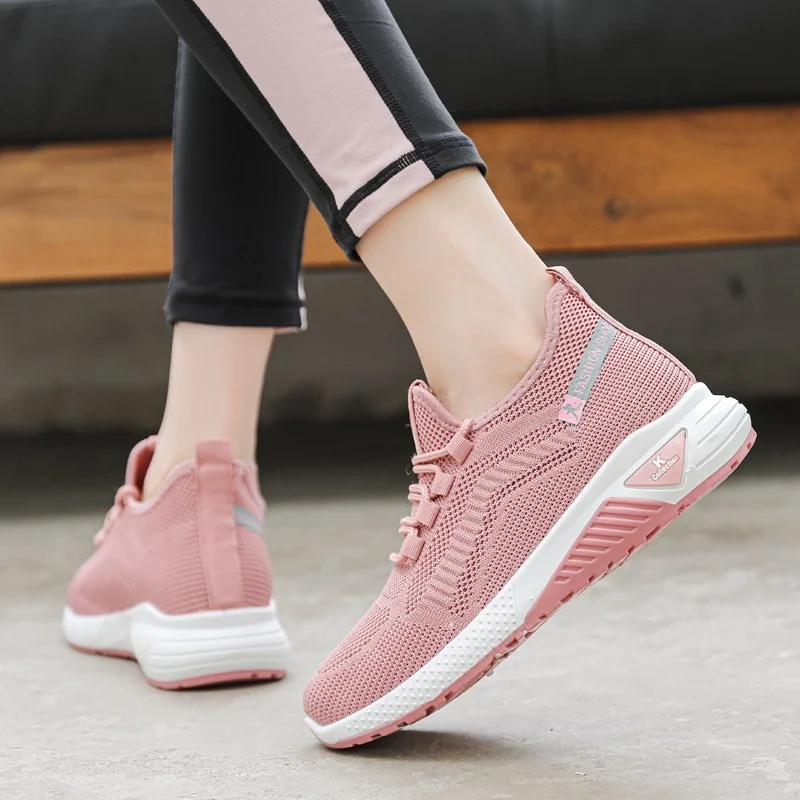

2022 Mesh Women Sneakers Breathable Women Flat Shoes Lightweight Casual Shoes Ladies Lace-up Deportivas Mujer Chaussures Femme