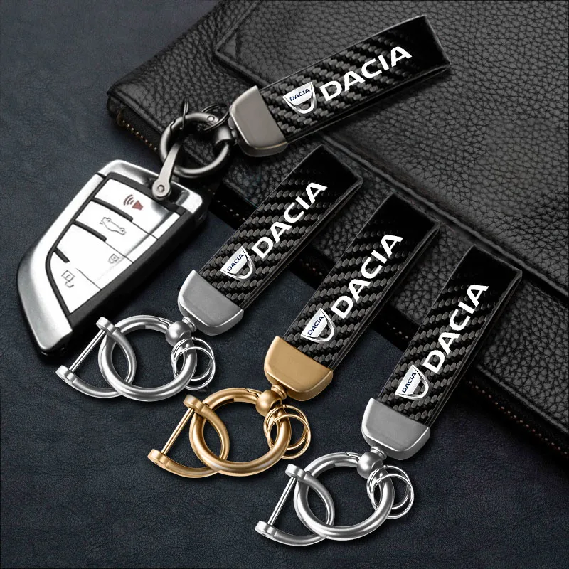 1 шт. брелок для ключей из углеродного волокна и кожи автомобиля Аксессуары Dacia