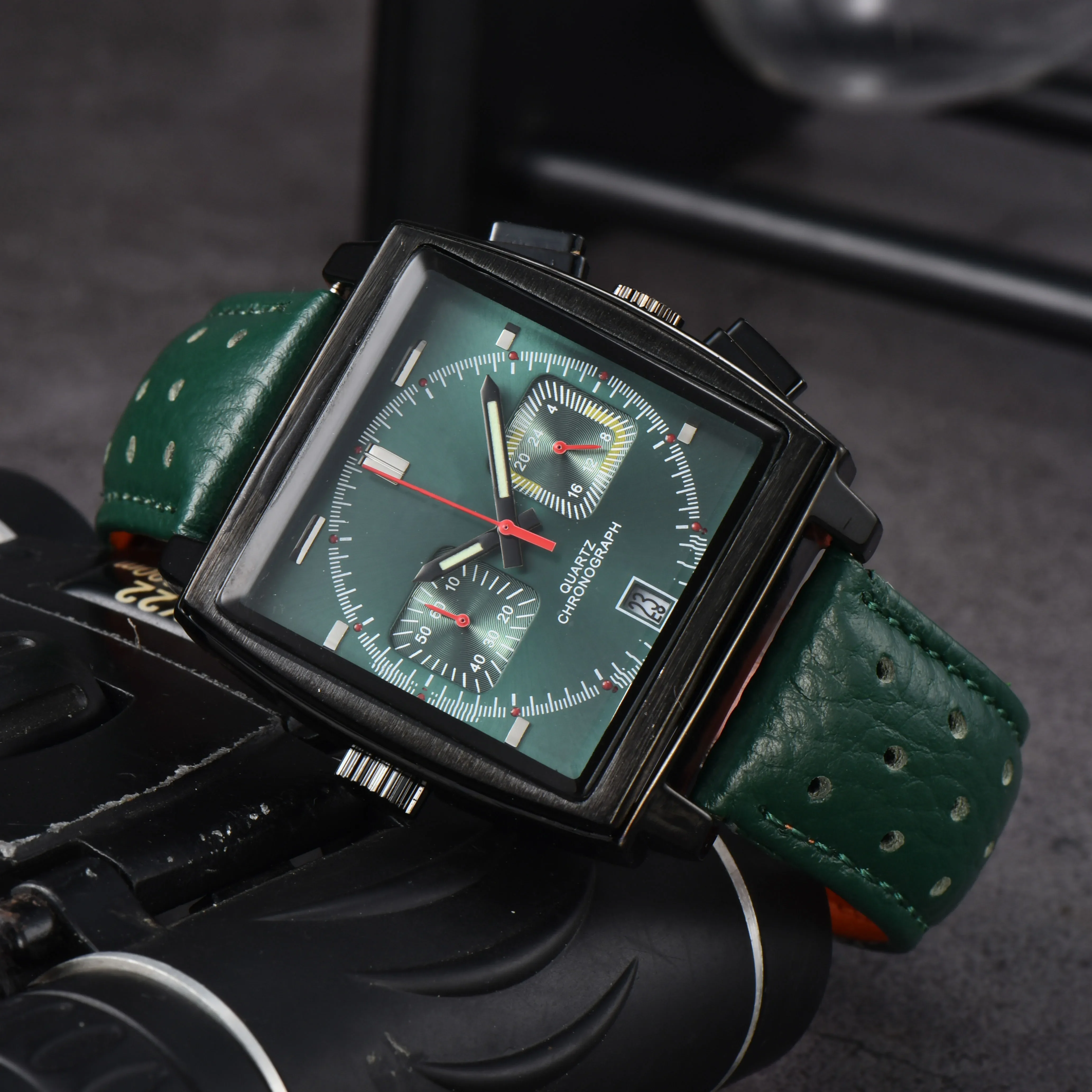 

Monaco Style Original Brand Luxury Men Watches Multifunction Classic Square CARRERA Chronograph Automatic Date AAAA Clocks