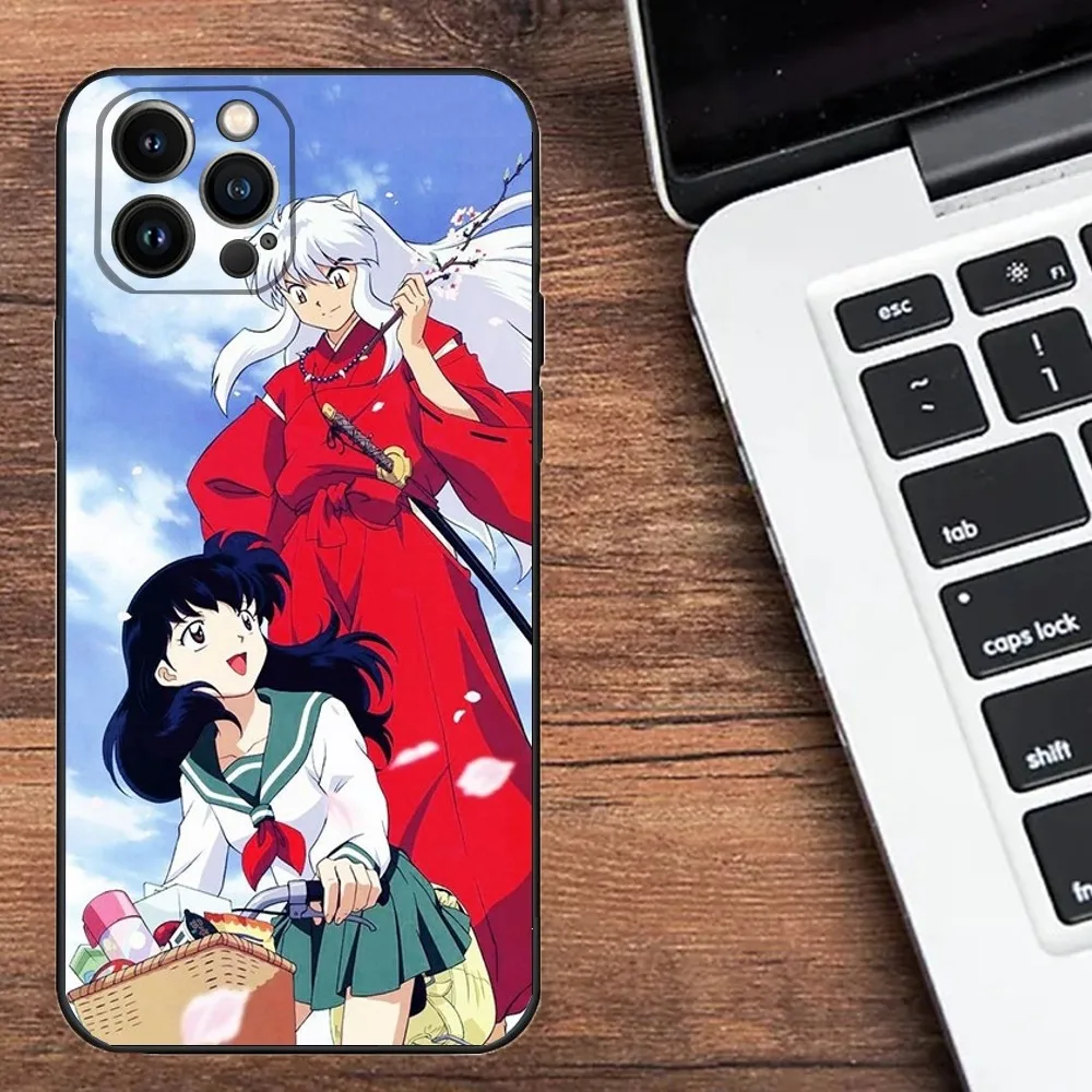 Фото Чехол для телефона Anime Inuyasha для Apple iPhone 15,14,13,12,11,XS,XR,X,8,7,Pro,Max,Plus,mini, силиконовый черный чехол №3