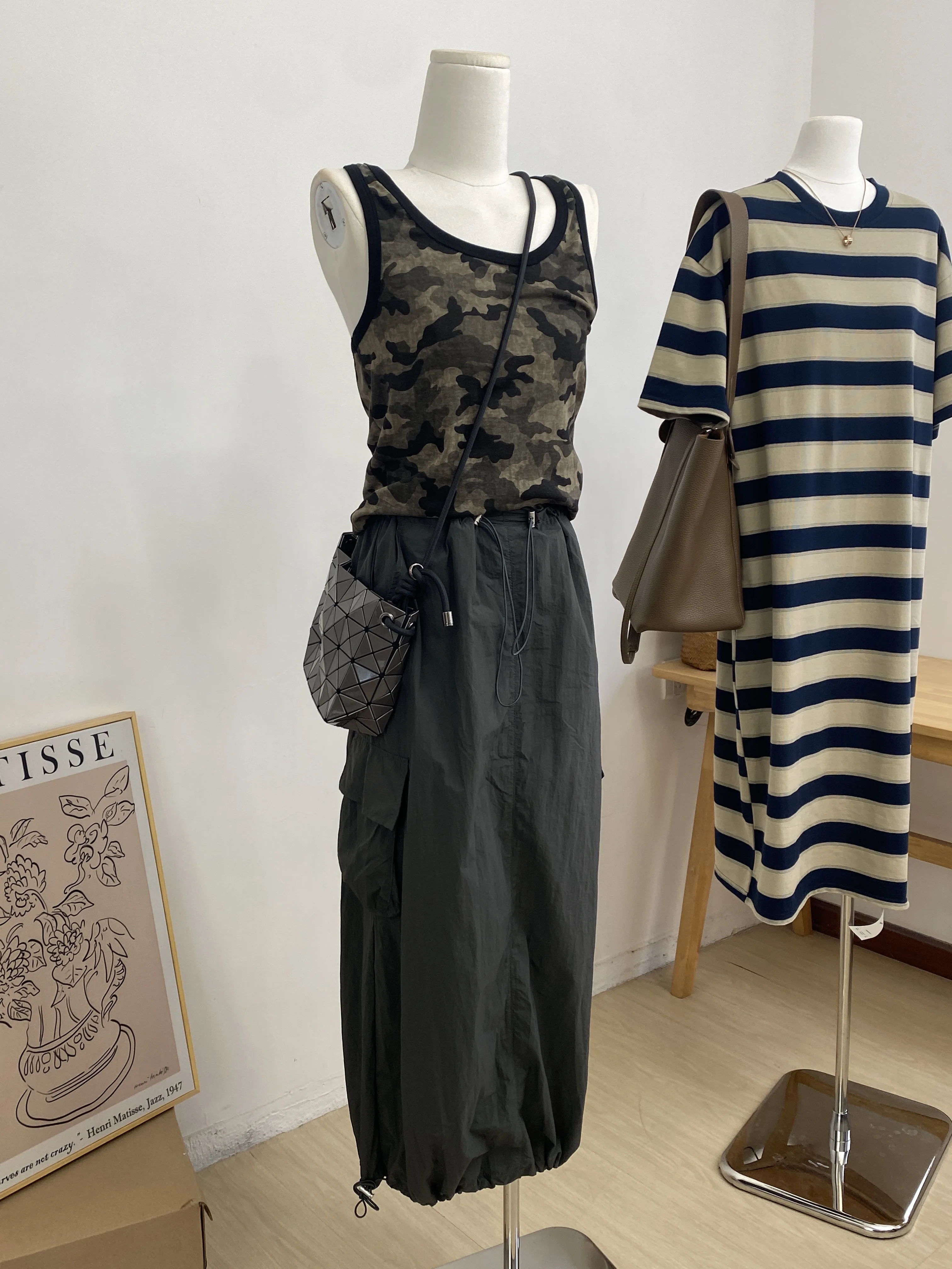 Модный Камуфляжный жилет в корейском уличном стиле Облегающая рубашка на