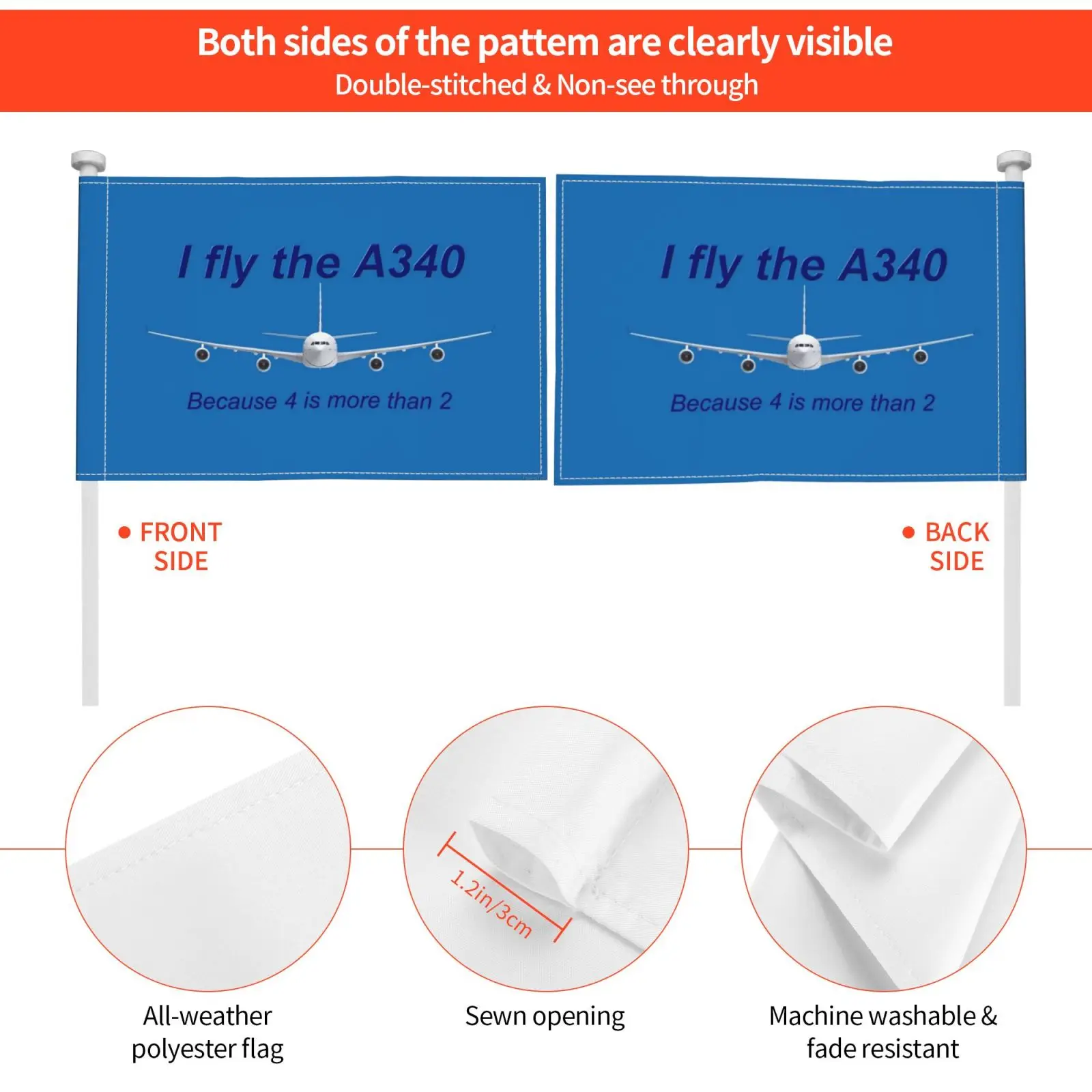Я летаю на Аэробус A340 наружный декоративный флаг Автомобильный аэробус