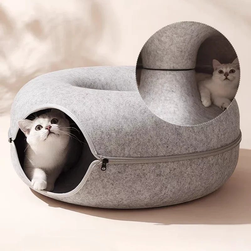 Кошачий туннель-пончик из шерсти Peekaboo