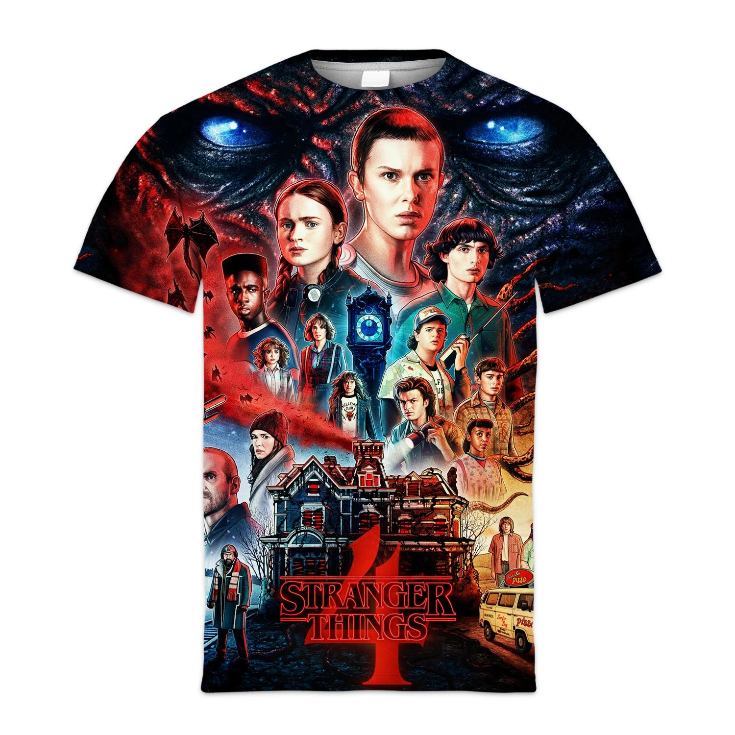 

Футболка с принтом «Очень странные дела 4», популярная детская одежда из сериалов, толстовка с короткими рукавами, детские топы, аниме, лето ...