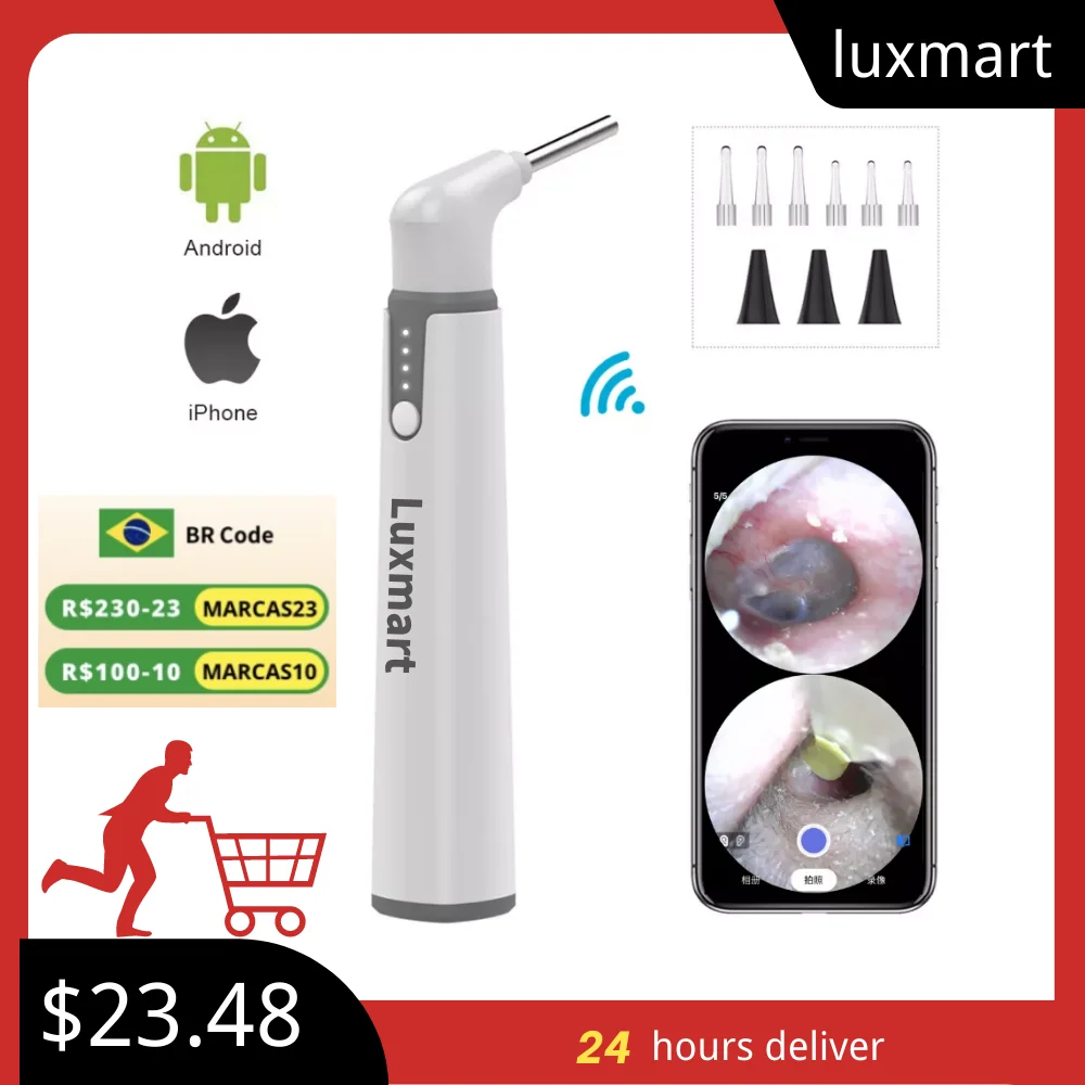 Отоскоп ушной цифровой с Wi-Fi и камерой 2 Мп, 3,9 мм, 1 шт.