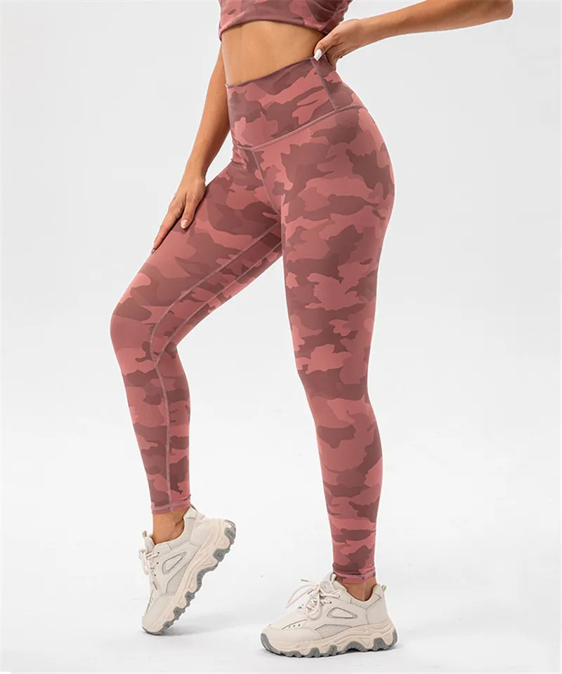 New Arrival Women Gym Sports Pants Printed Camouflage Tights High Waist Fitness Yoga Leggings Athletic Push Up Workout Training