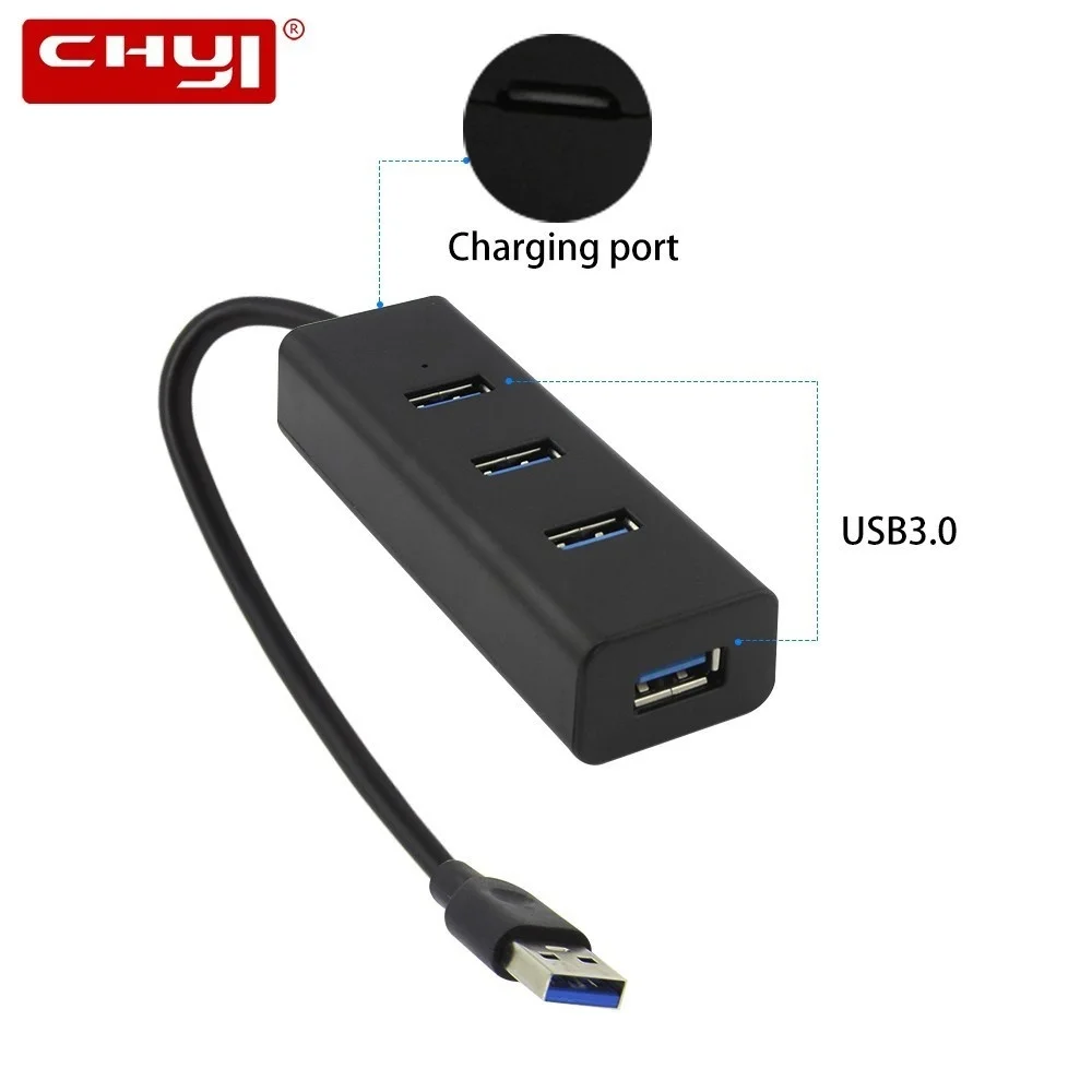 

CHYI Multi Usb 3.0 Hub Micro 4 Ports Usb3.0 Hab Splitter Adapter Mini Portable High Speed Computer Accessories For PC Macbook