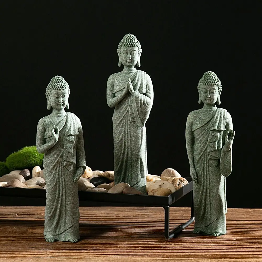 

Buddhist Ornament Buddha Statue Zen Ornament Buddhist Figurines Sandstone Artwork Oriental Culture Ornament Home Ornament