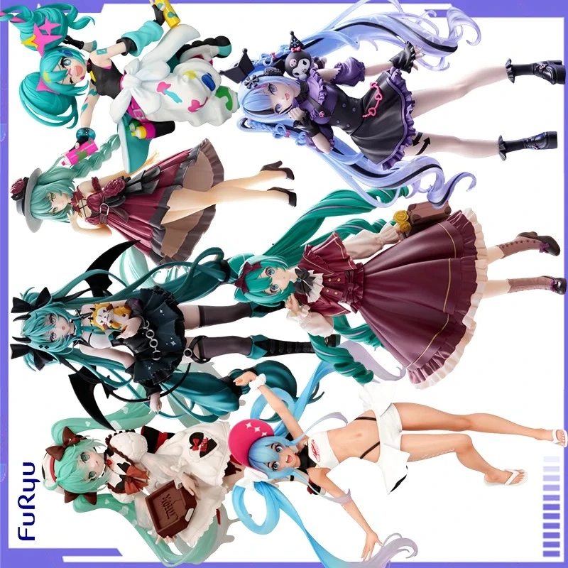 Фото Оригинальная фигурка Hatsune Miku Trio-Try-iT от Furyu, аниме-модель, игрушка, подарок №1