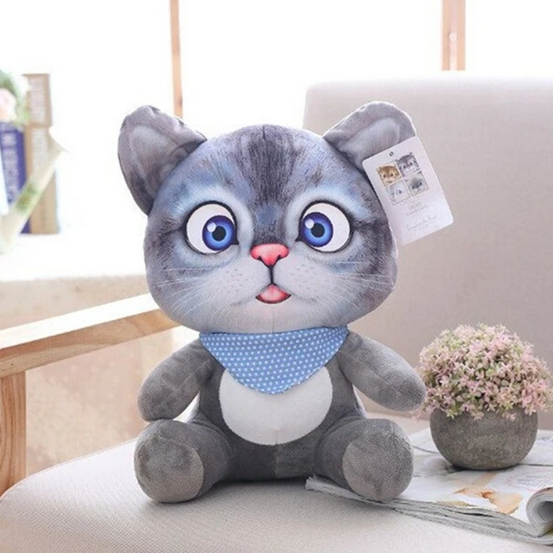 

20cm 3D Cat Toys Kawaii Plush Animal Cats Dolls Toys Gifts