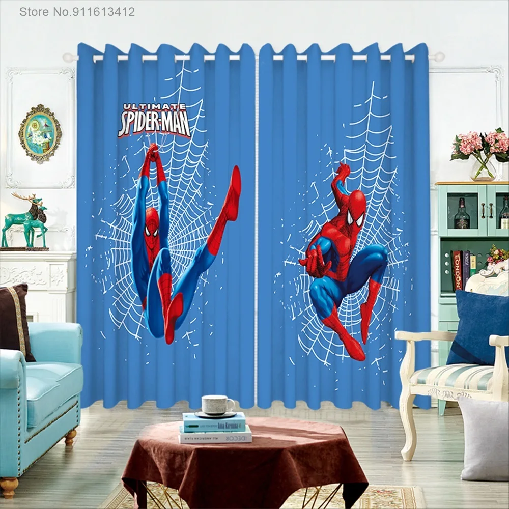 

Disney The Avengers Blackout Curtain Cartoon Anime Spiderman Captain America Iron Man Window Drapes Bedroom Kids Room Decor