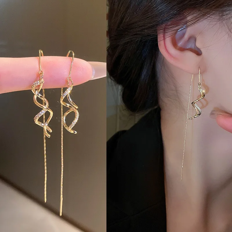 

New Fashion Trend Unique Design Elegant Exquisite Geometric Zircon Cross Earrings For Women Jewelry Wedding Party Premium Gift