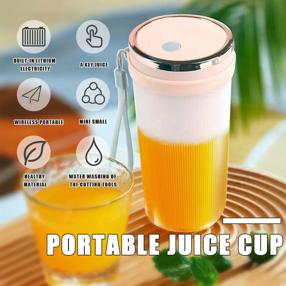

Портативный блендер Juicer300ML, Электрический мини-блендер для фруктов и овощей, Кухонный комбайн для быстрого соковыжимания, для фитнеса и пут...