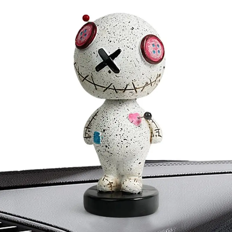 

Voodoo Doll Car Shaking Head Doll Car Shaking Head Ornament Curse Doll Resin Ornaments Car Dashboard Decorations Bobble Head