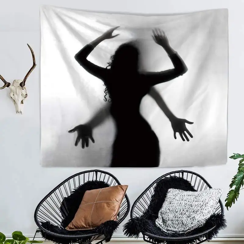 

Women Shadow Printing polyester Tapestry LivingRoom Decoration Background Cloth Background Wall Hanging Tapestry Sitting Blanket