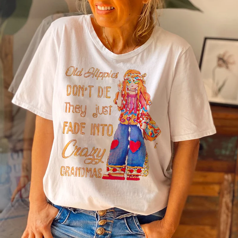 

Old Hippies Don't Die Creative Printed Graphic Tees
