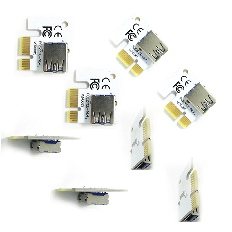

20PCS PCI Express Riser Card PCI 1X PCI-E X1 Riser 90 Degree Convert Card USB 3.0 For 006 006C 007S 008S 009S BTC Mining