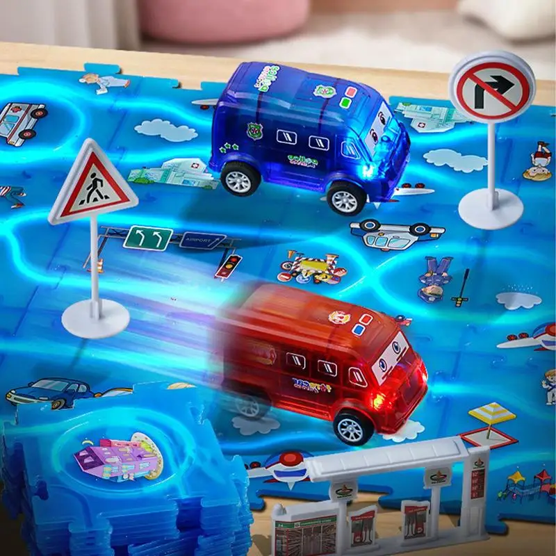 Автомобильный трек-головоломка трек с транспортными средствами Игровой