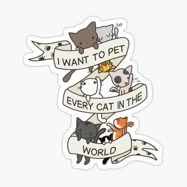 Я хочу питомца каждый кот в мире 5 шт. наклеек для декора фон печати багаж