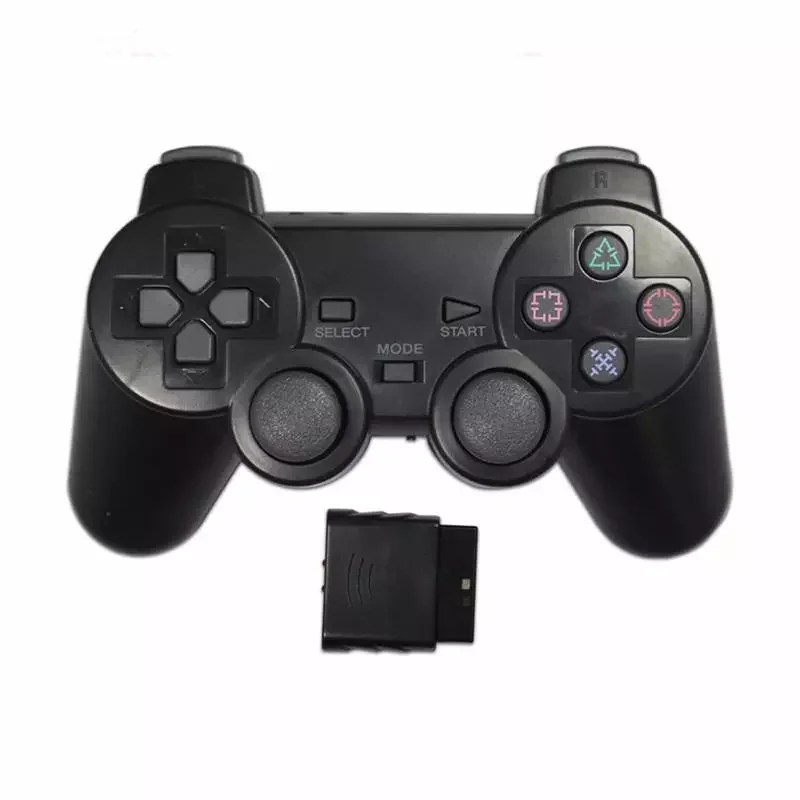 Беспроводной игровой контроллер прозрачного цвета 2 4G для Sony PS2 вибрационный