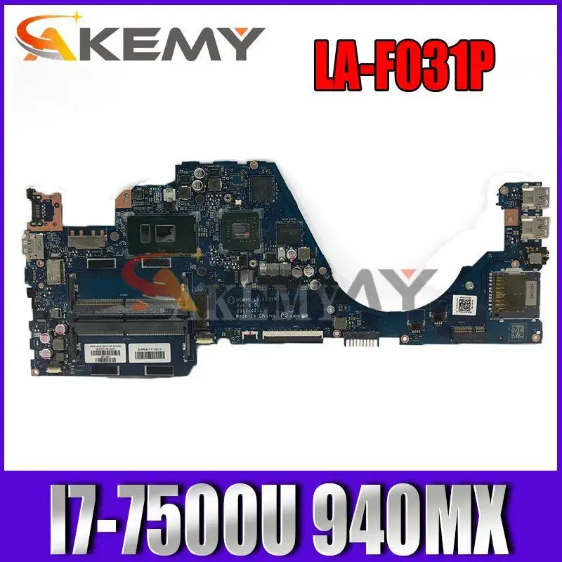 

Akemy For HP 14-BF 14-bf058TX Mainboard 935417-601 930576-601 930576-001 DCM40 LA-F031P I7-7500u 940MX 2GB Laptop Motherboard