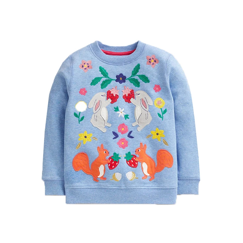 

Jumping Meters New Arrival Animals Embroidery Autumn Spring Children's Sweatshirts Long Sleeve Toddler Kids Sport Shirts Costume