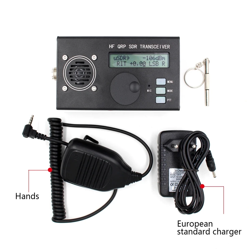

Коротковолновый Usdx Usdr Hf Qrp -Sdr трансивер с черной оболочкой с аккумулятором для любительского радиосигнала, максимальная мощность 10 Вт, Ptt си...