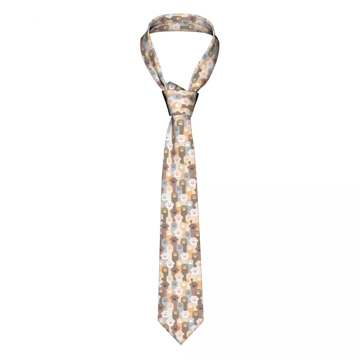 

Mens Tie Classic Skinny Cat Paw Footprint Neckties Narrow Collar Slim Casual Tie Accessories Gift